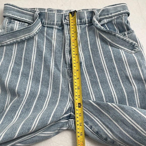 PacSun blue and white pinstripe high rise straight jeans - Picture 8 of 12